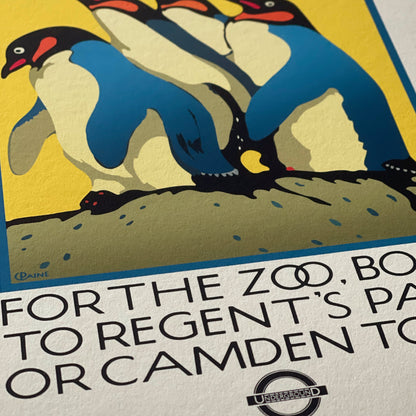 Impresión del zoológico Regent's Park del metro de Londres