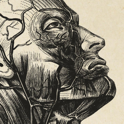 Pósteres de anatomía vintage "Cabeza" Juego de 3 impresiones