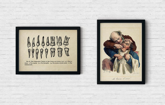 The Dentist Vintage Set of 2 Prints