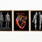 Vintage Anatomy Posters "REVERSED II" Set of 3 Posters