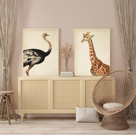 Animal Poster Set of 2 Prints