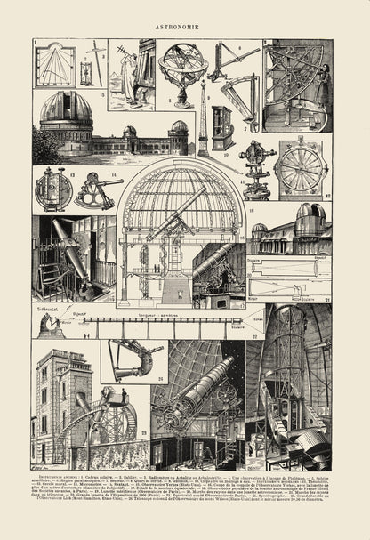Conjunto de 3 ilustraciones astronómicas antiguas de la Luna