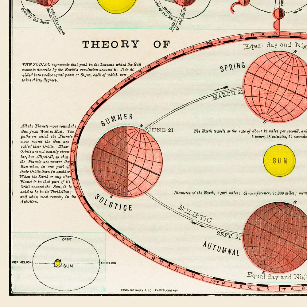 Vintage Orange Science and Nature Triptych (Set of 3 Prints)