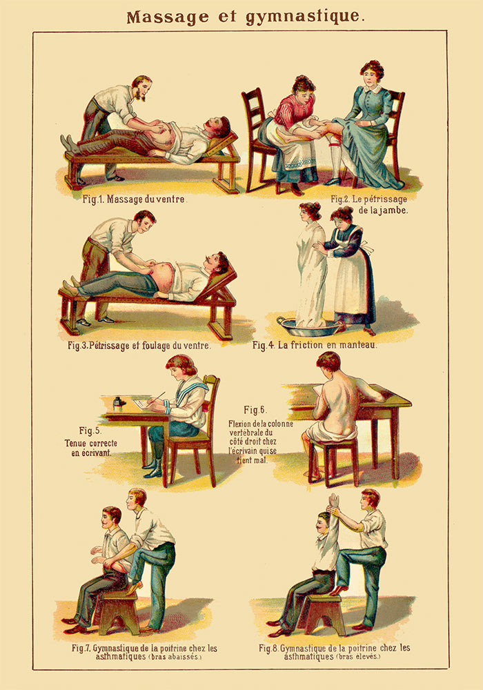 Natural Healing French Exercises Set of 3 Prints