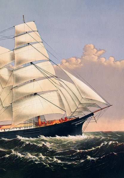 Díptico del barco Clipper: conjunto de 2 láminas