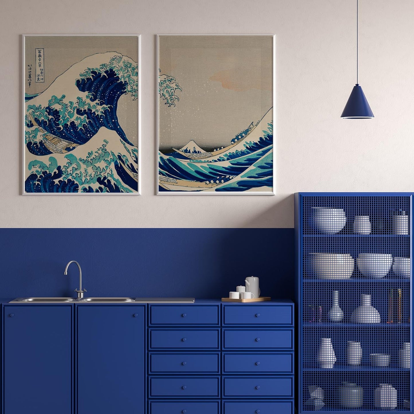 The Great Wave Hokusai Diptych (set of 2 prints)