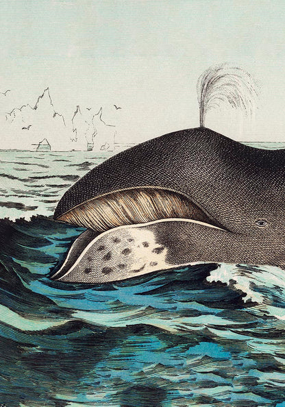 Tríptico de póster vintage con escena de Moby Dick (juego de tres)