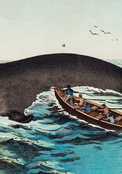 Tríptico de póster vintage con escena de Moby Dick (juego de tres)