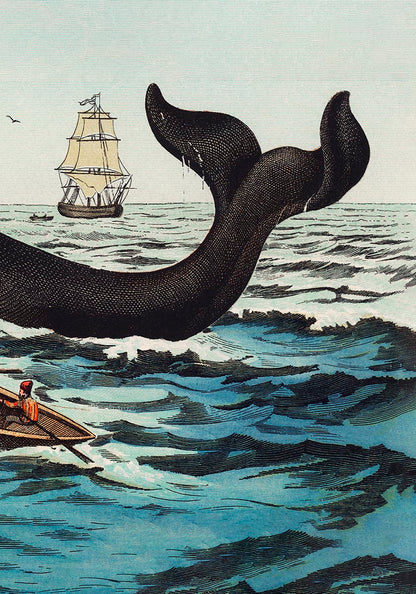 Tríptico de póster vintage con escena de Moby Dick (juego de tres)