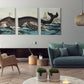 Moby Dick Scene Vintage Poster Triptych (set of three)