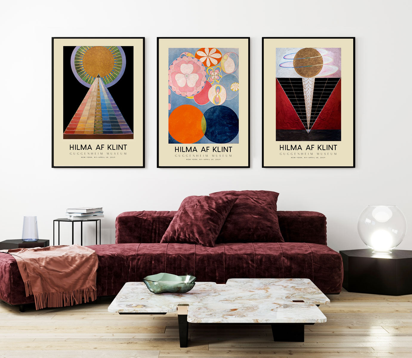 Hilma Af Klint Conjunto de 3 impresiones artísticas