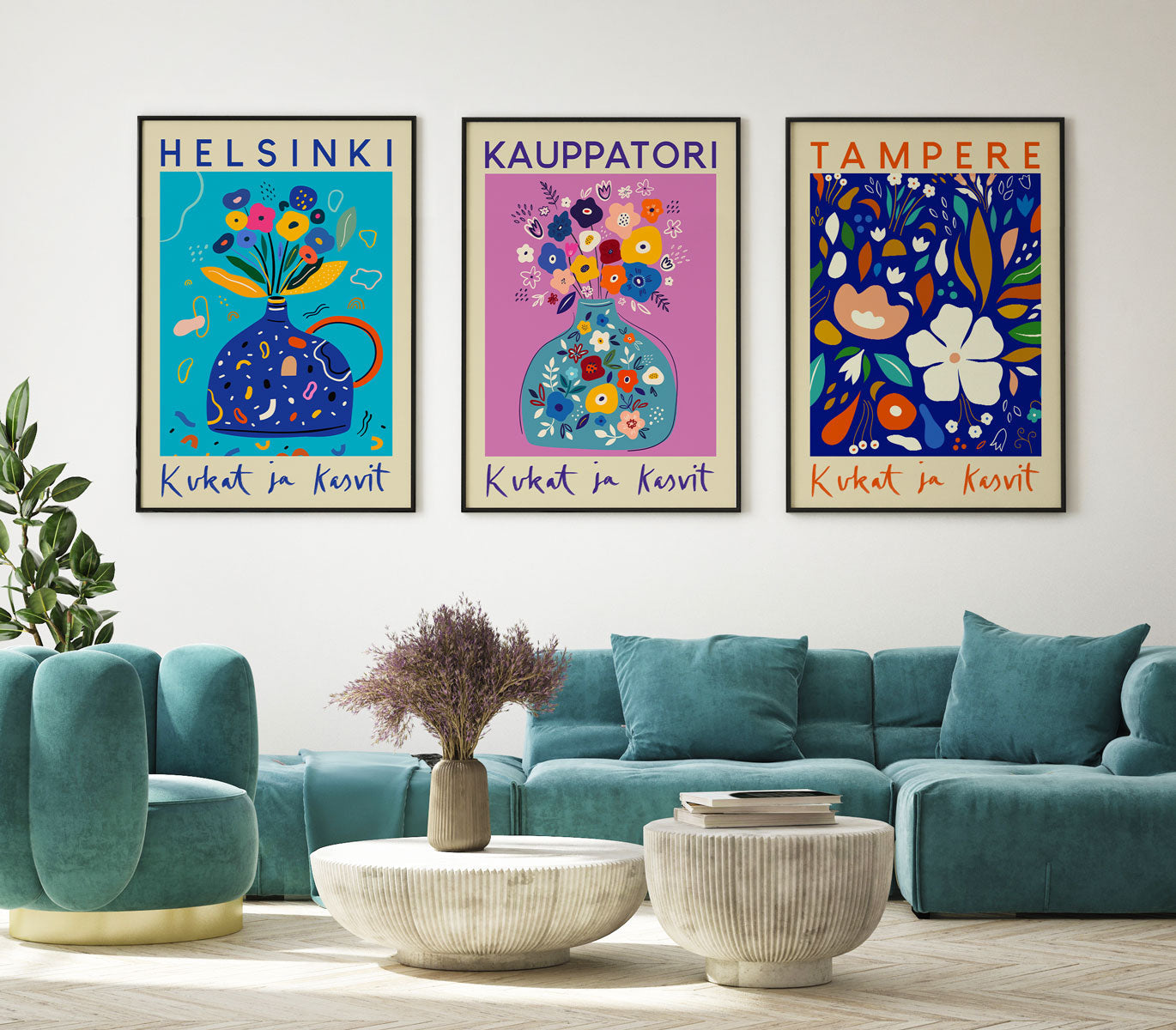 Finnish Flowers Set of 3 Art Prints