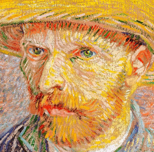 Self-Portrait with a Straw Hat by Van Gogh