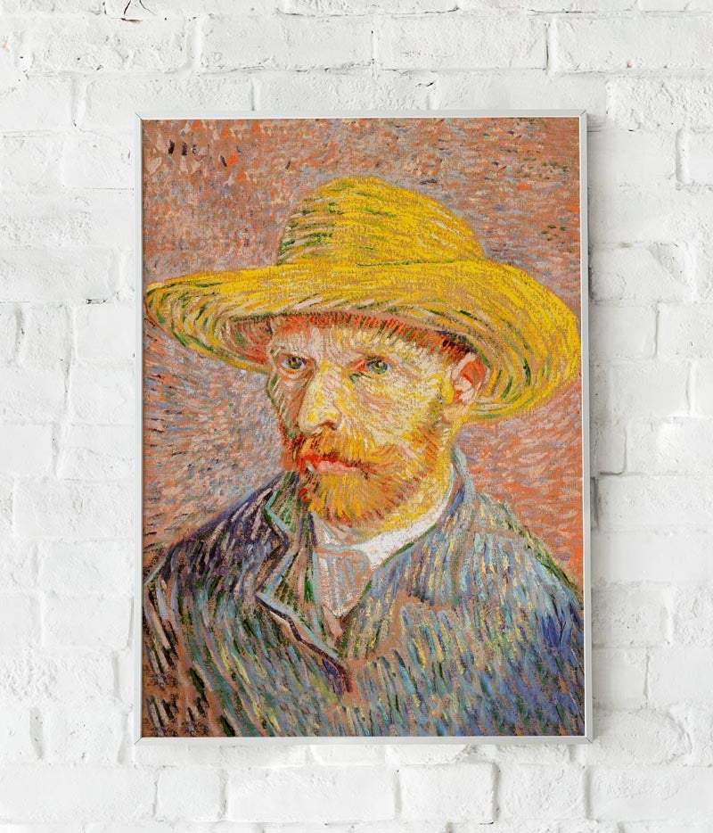 Self-Portrait with a Straw Hat by Van Gogh