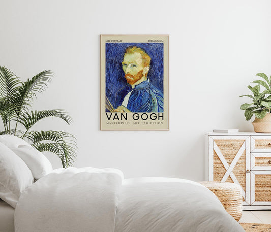 Self-Portrait Blue Art Print by Van Gogh