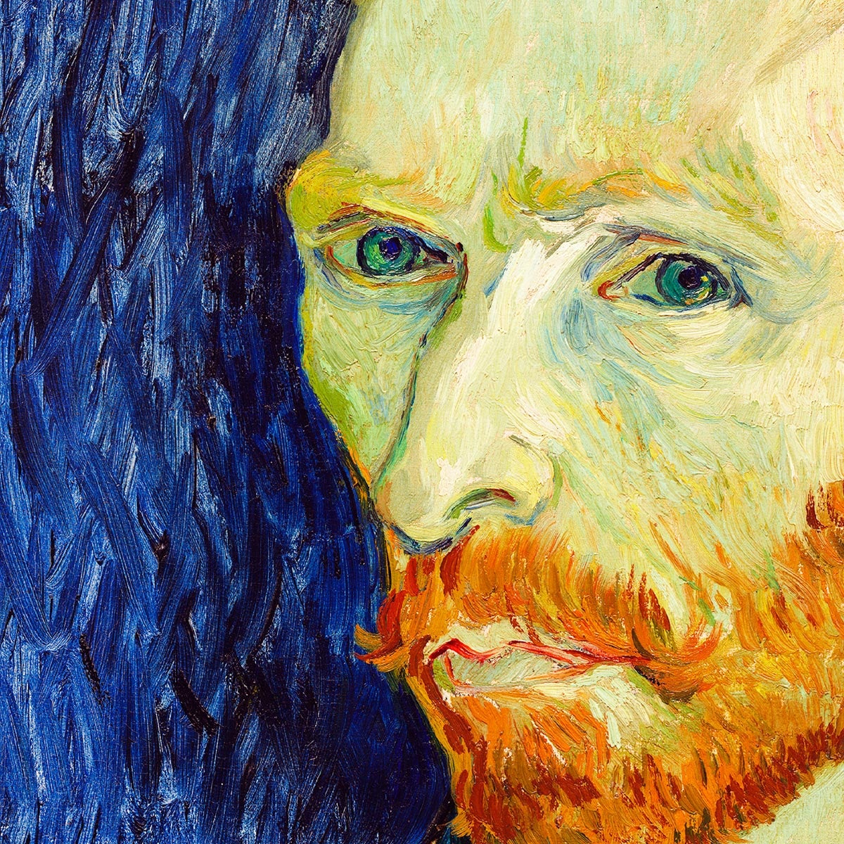 Self-Portrait Blue Art Print by Van Gogh