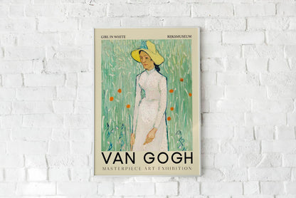 Girl in White Art Poster by Van Gogh