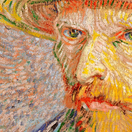 Autorretrato con sombrero, impresión artística de Van Gogh