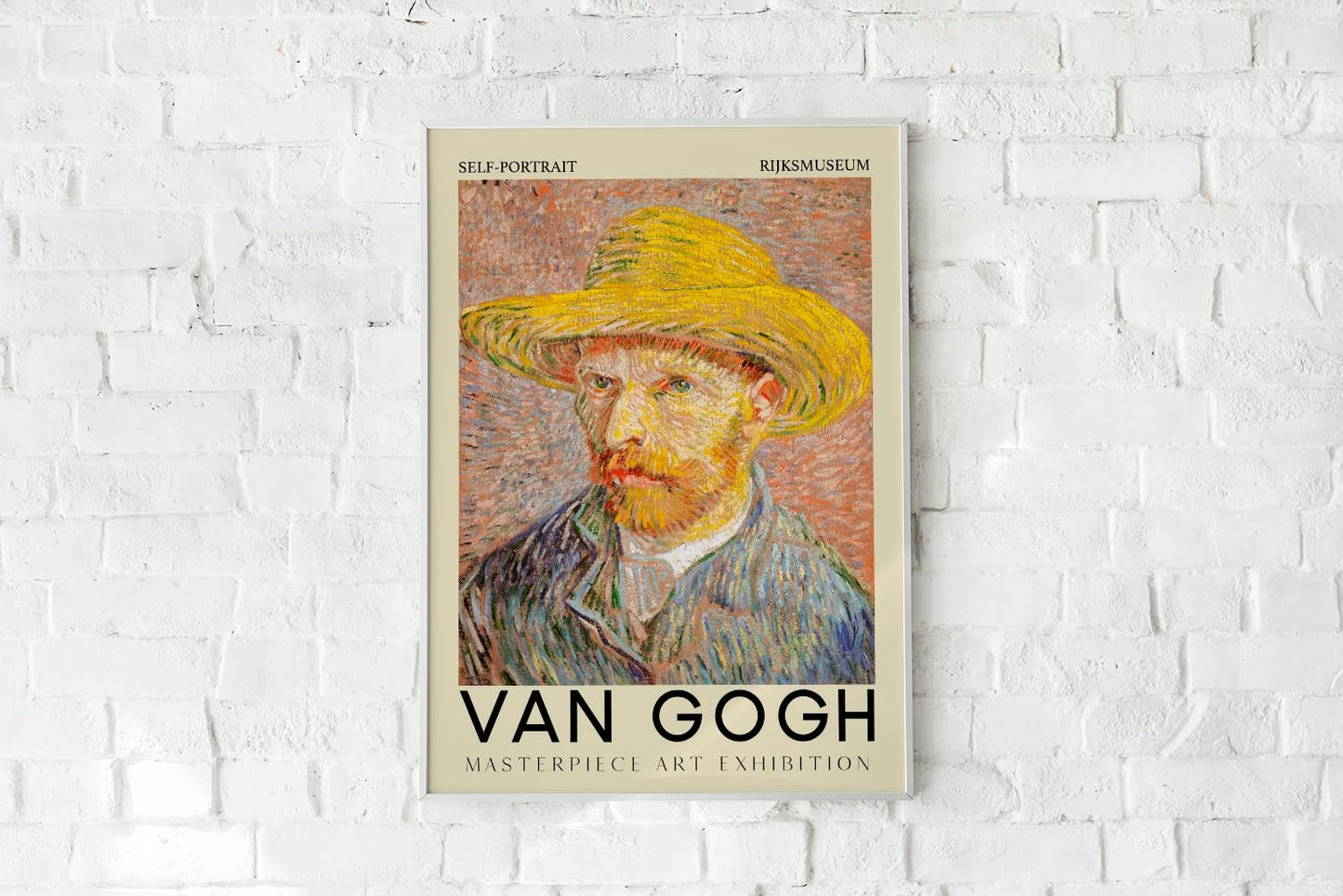 Autorretrato con sombrero, impresión artística de Van Gogh