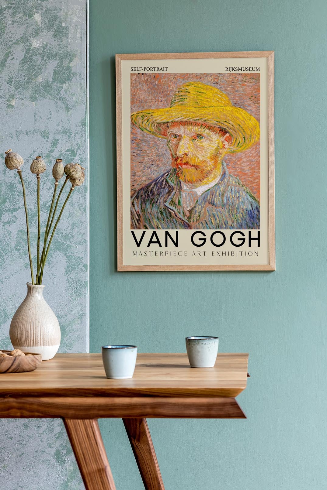 Autorretrato con sombrero, impresión artística de Van Gogh