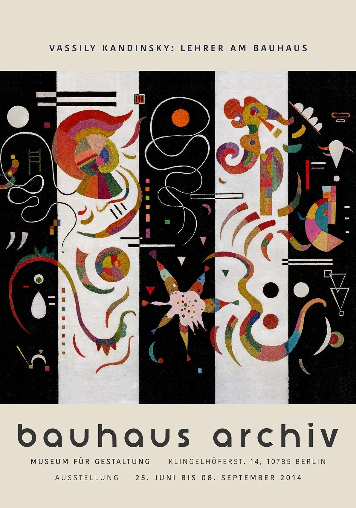 Cartel de la exposición Rayas de Wassily Kandinsky