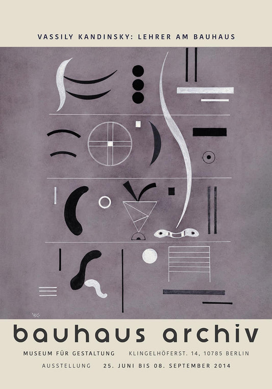 Cartel de la exposición Cuatro partes de Wassily Kandinsky