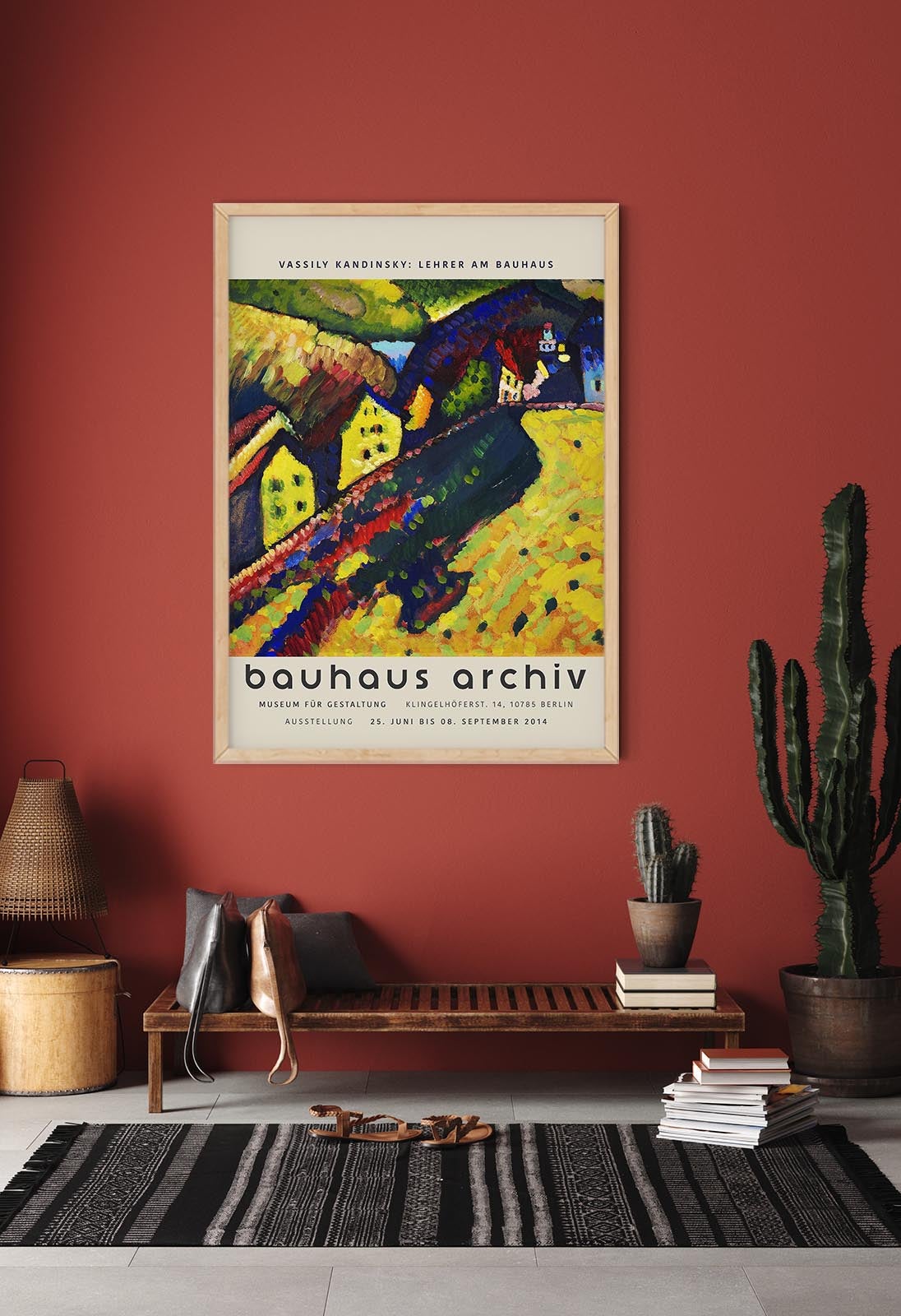 Cartel de la exposición Casas en Murnau de Wassily Kandinsky