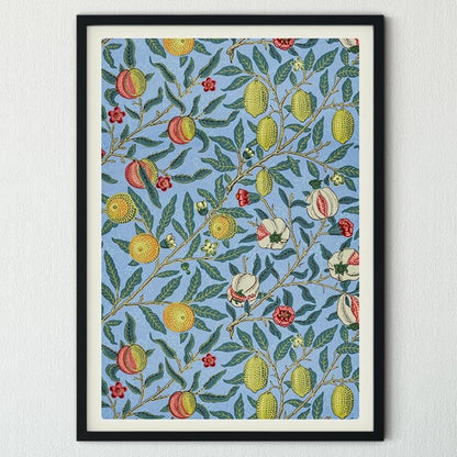 Póster con diseño de cuatro frutas de William Morris