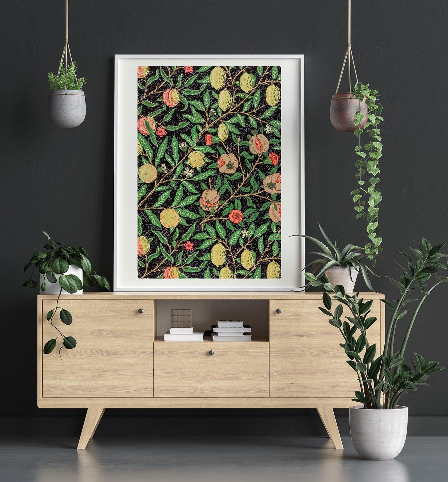 Póster con motivos de frutas de William Morris