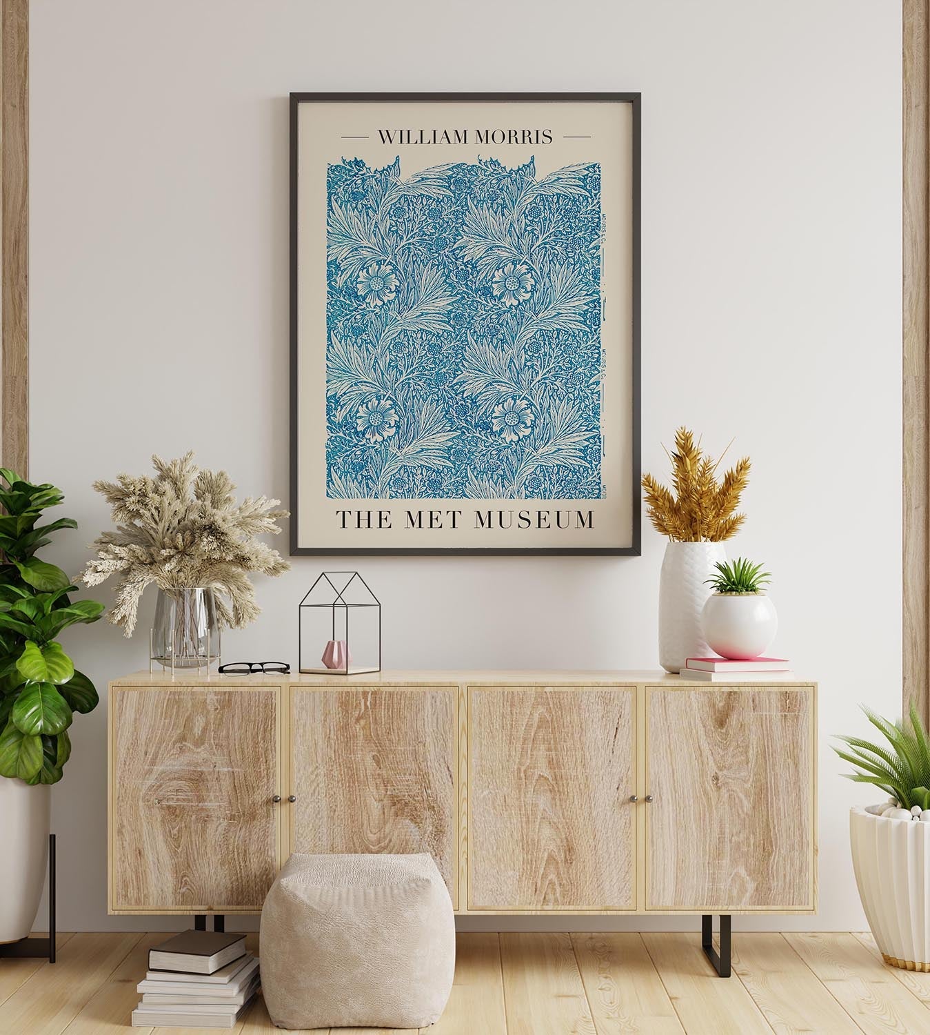 William Morris Blue Marigold Art Exhibition Poster