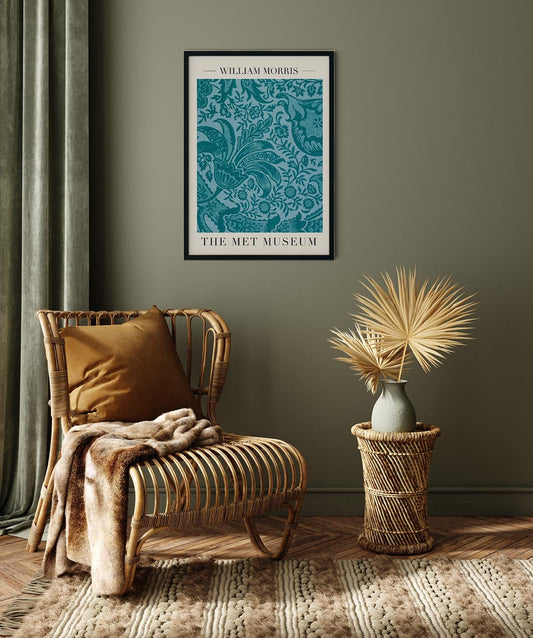 William Morris Indian Pattern Art Exhibition Poster