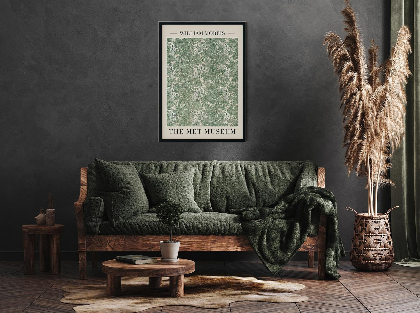 William Morris Tulip Pattern Art Exhibition Poster