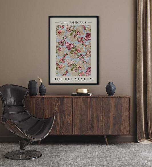 William Morris Floral Brocade Art Exhibition Poster