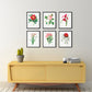 Vintage Flower Posters - Set of 6