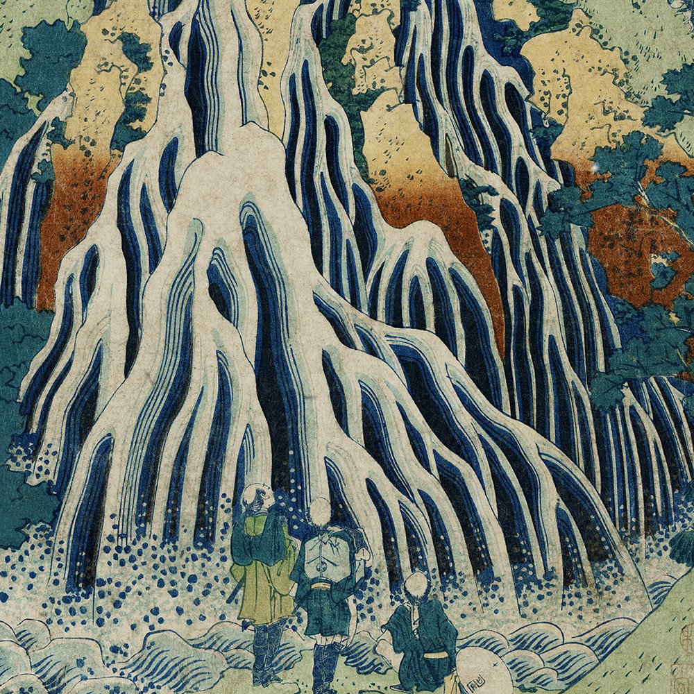 Cascada Shimotsuke de Hokusai