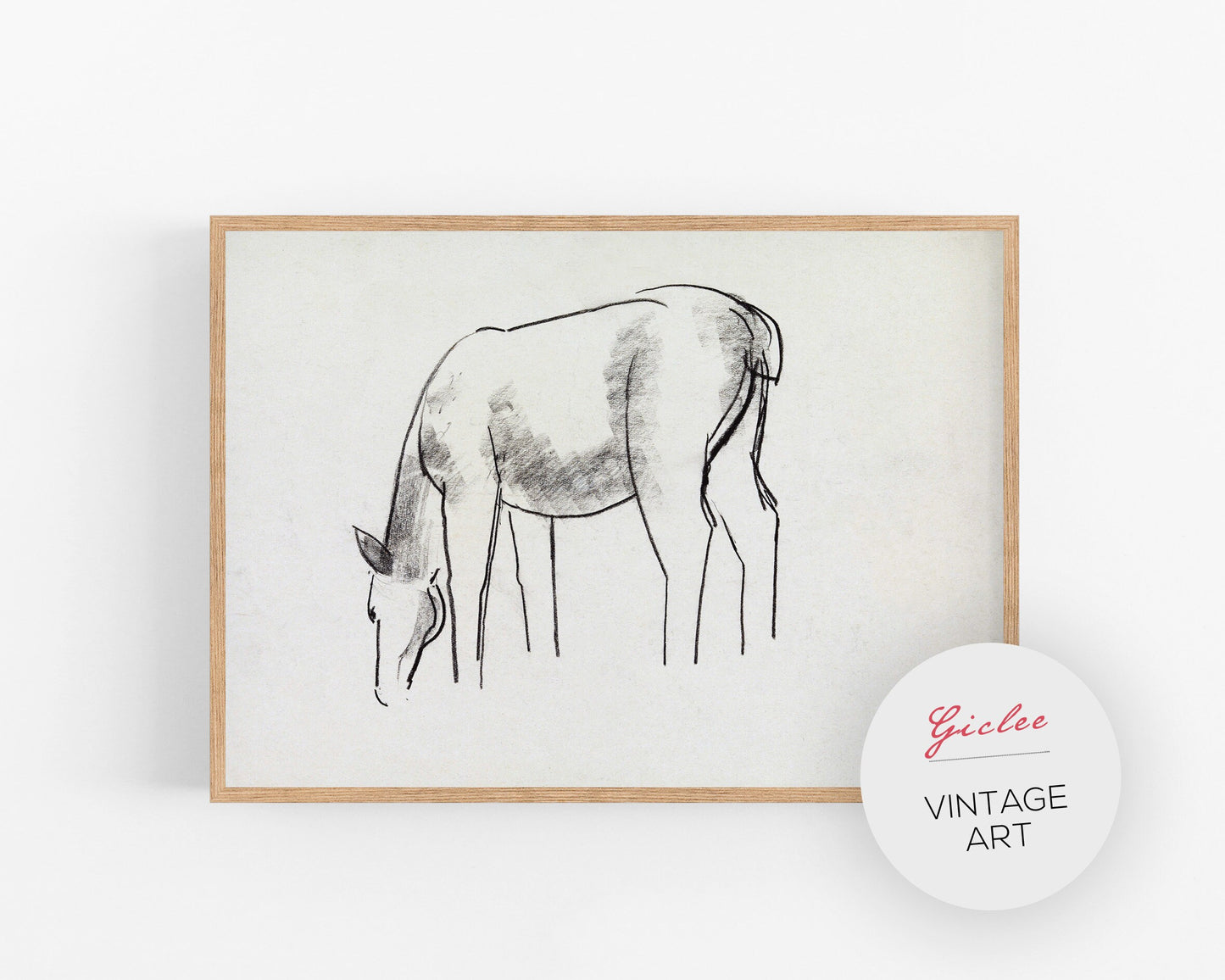 Vintage horse fine art print | Horse study sketch | Animal art |  Modern vintage décor | Leo Gestel | Ready to frame & gift