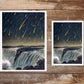 Night the stars fell at Niagara Falls | Leonid meteor shower of 1833 | Celestial fine art print | Modern Vintage decor | Eco-friendly gift