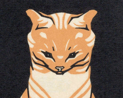 Impresión artística de gato naranja vintage | Gato atigrado | Grabado en madera de animales estilo art nouveau | Arte mural de animales en xilografía | Julie de Graag