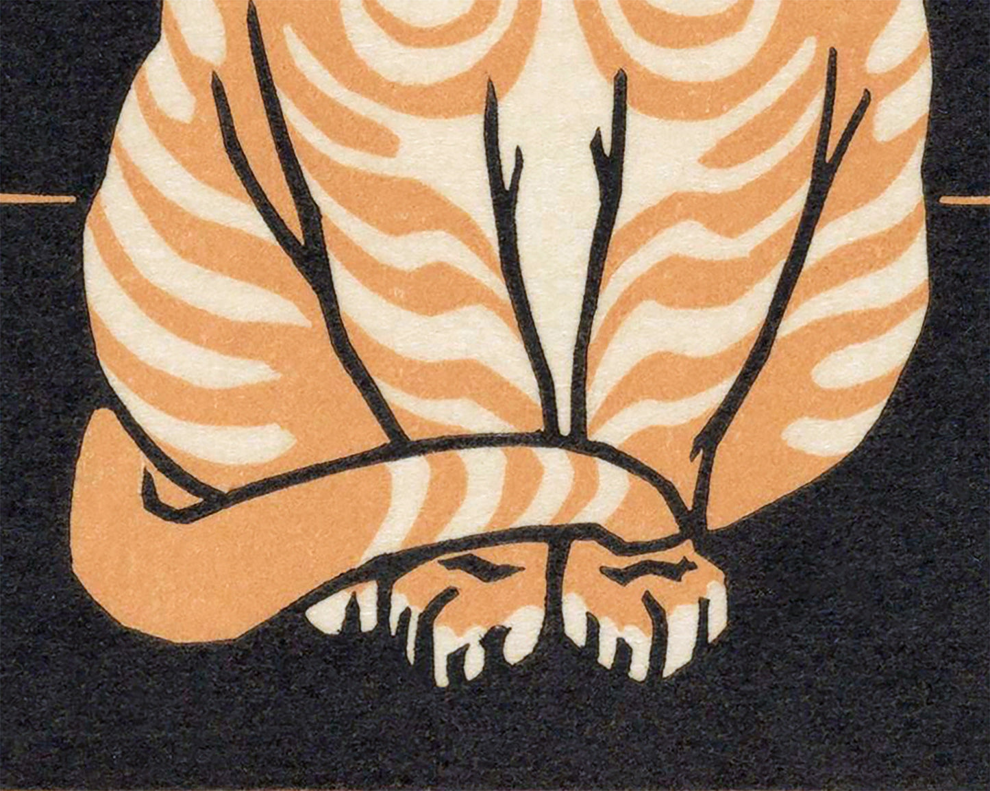 Vintage orange cat fine art print | Tabby cat | Art nouveau animal woodcut |  Woodblock animal wall art | Julie de Graag