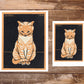 Vintage orange cat fine art print | Tabby cat | Art nouveau animal woodcut |  Woodblock animal wall art | Julie de Graag