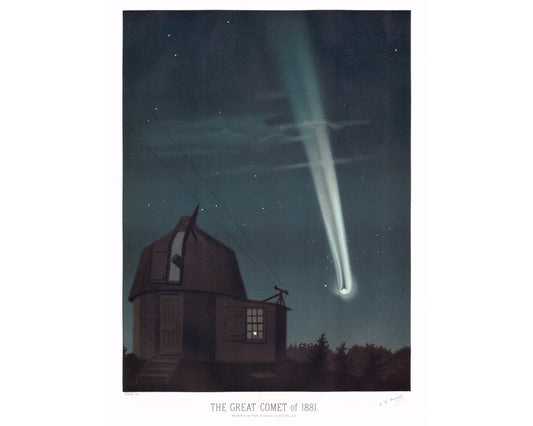 Celestial fine art print | Falling comet at night | Modern Vintage decor | Eco-friendly gift