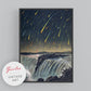 Night the stars fell at Niagara Falls | Leonid meteor shower of 1833 | Celestial fine art print | Modern Vintage decor | Eco-friendly gift