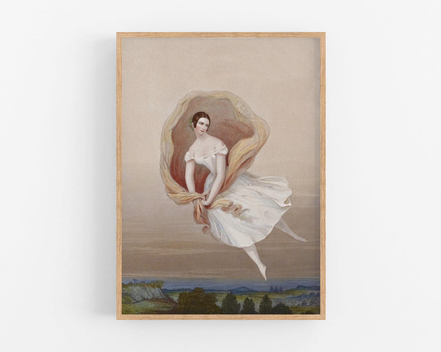 Vintage dancer in the sky | French ballet Giclée fine art print | 19th century dance costume | Modern Vintage decor | Eco-friendly gift