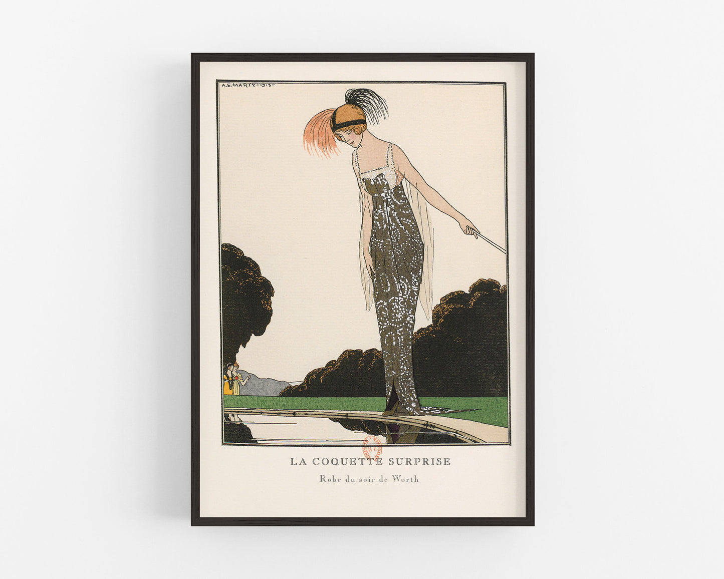 Vintage French fashion | the Surprised Flirt | 1920's fashion plate | Art deco style art | Giclée fine art print | Eco-friendly gift