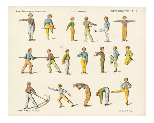 Vintage exercise art | Workout room wall decor | Athlete or Gym teacher gift | Giclée fine art print | Eco-friendly gift