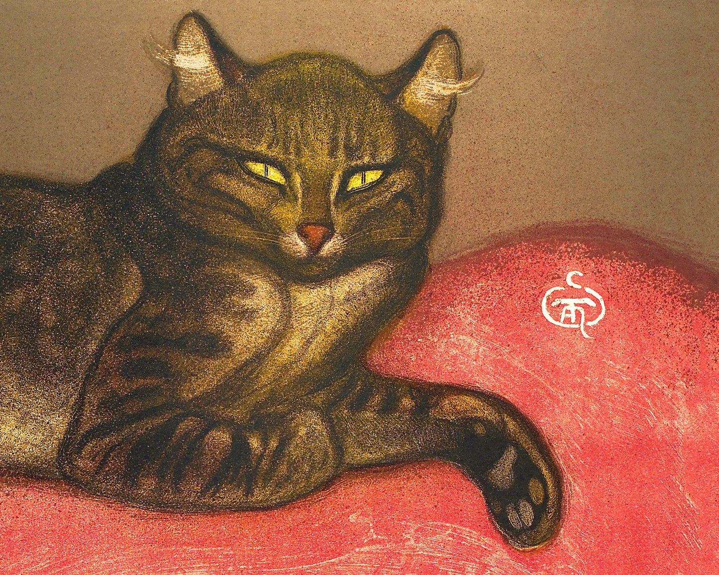 Vintage tabby cat fine art print | Art nouveau animal woodcut |  Modern vintage décor | Ready to frame & gift | Steinlen