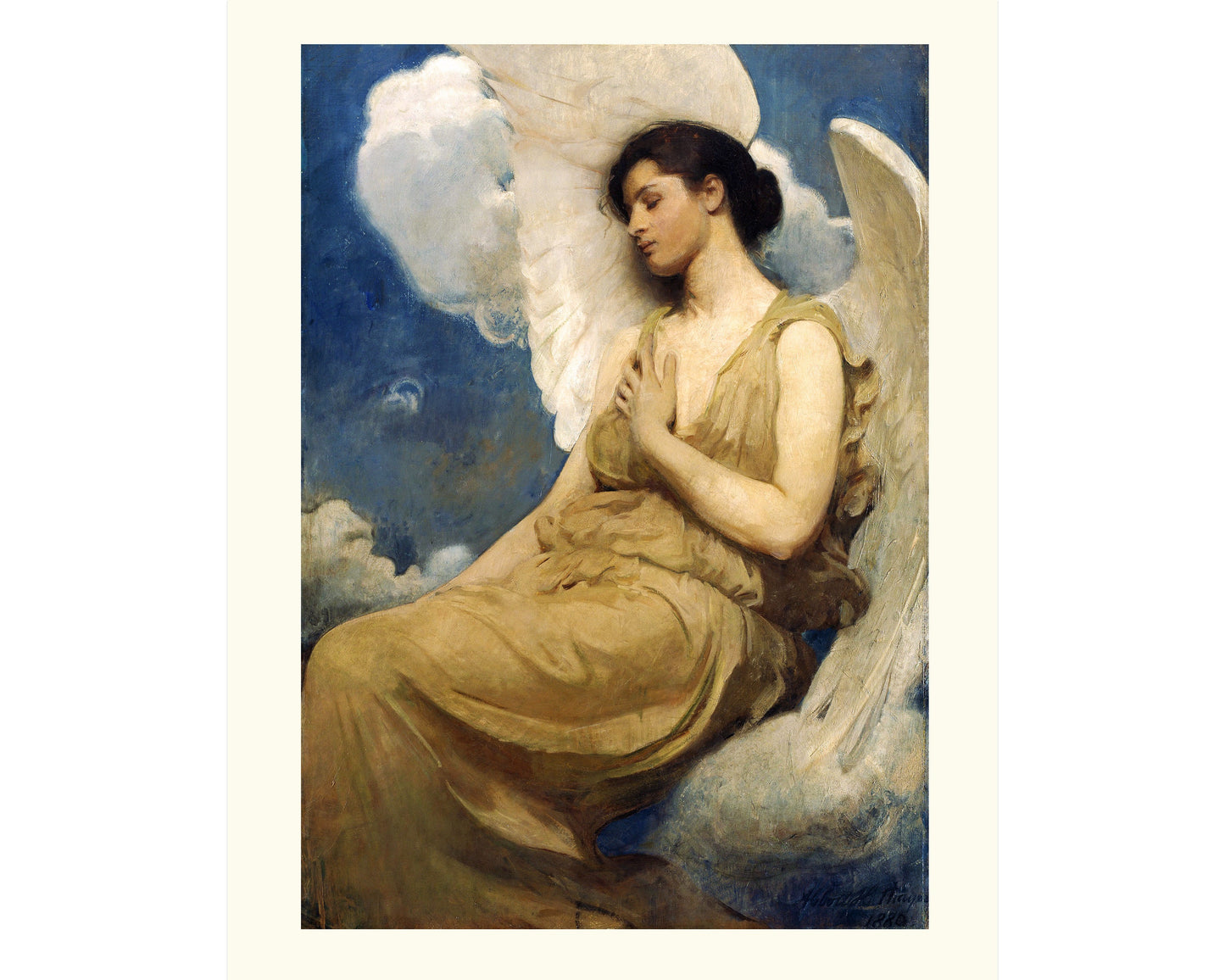 Vintage Angel | Winged figure in clouds |  | Art deco art | Abbot Handerson Thayer | Giclée fine art print | Eco-friendly gift