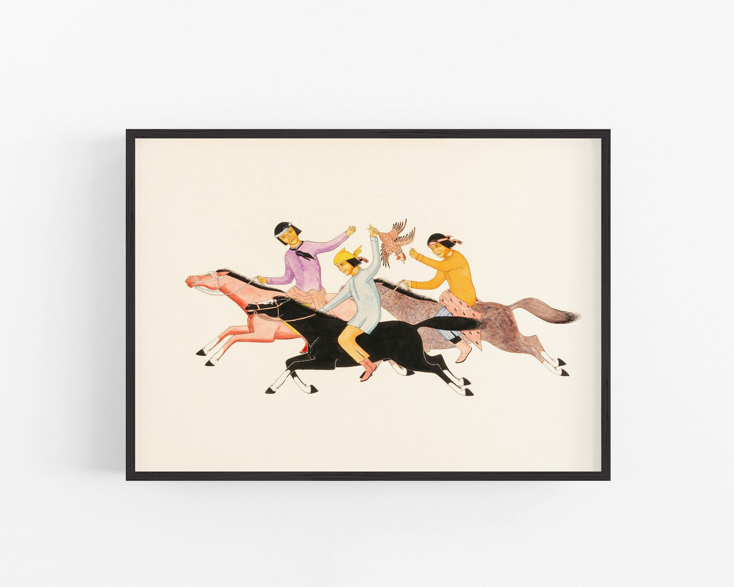 Vintage Indigenous art print | Awa Tsireh | Navajo chicken fight | Native American wall art | Eco-friendly gift