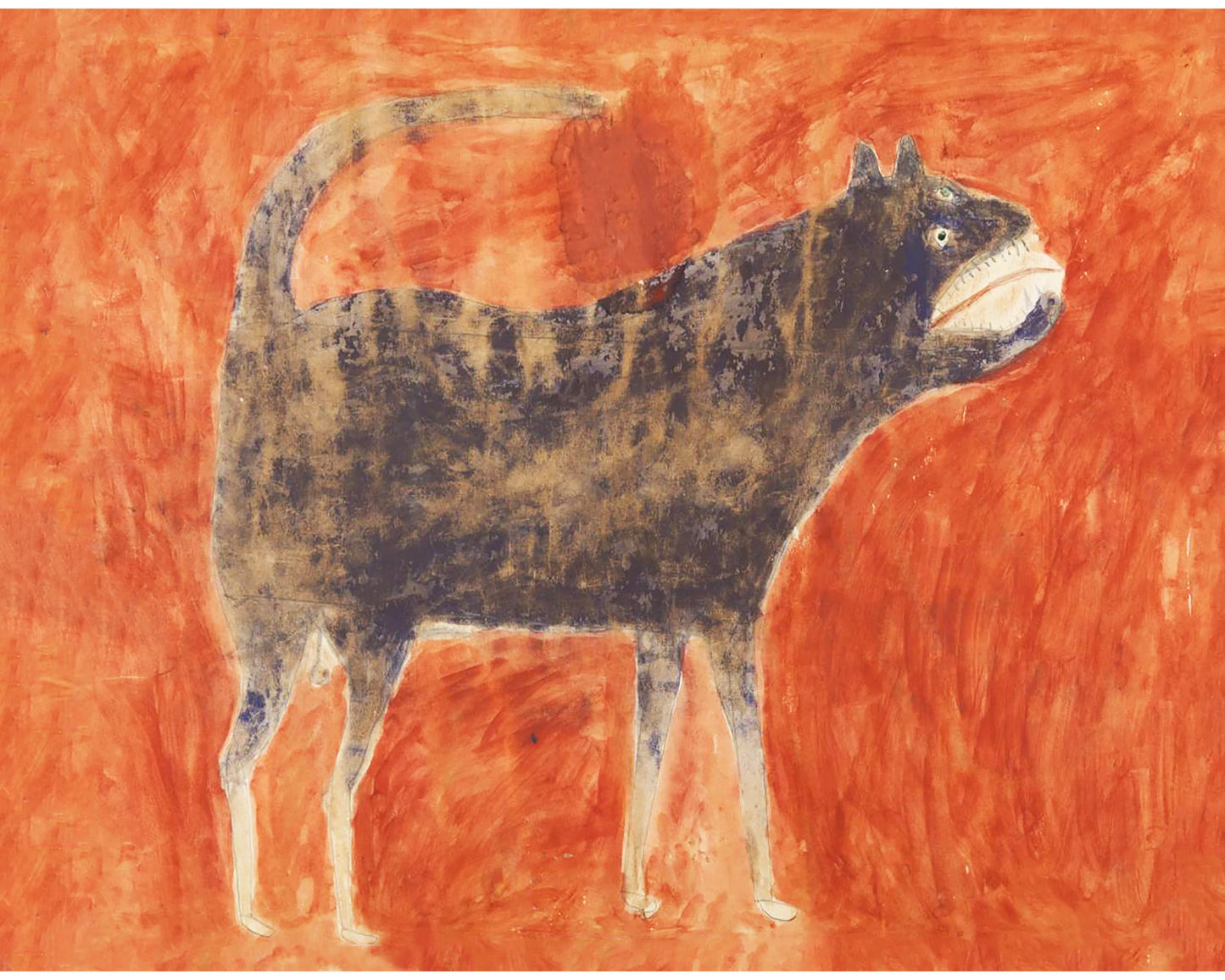 Bill Traylor Americana art | Mean dog | 1940's vintage folk art | African American self-taught artist | Modern vintage wall décor