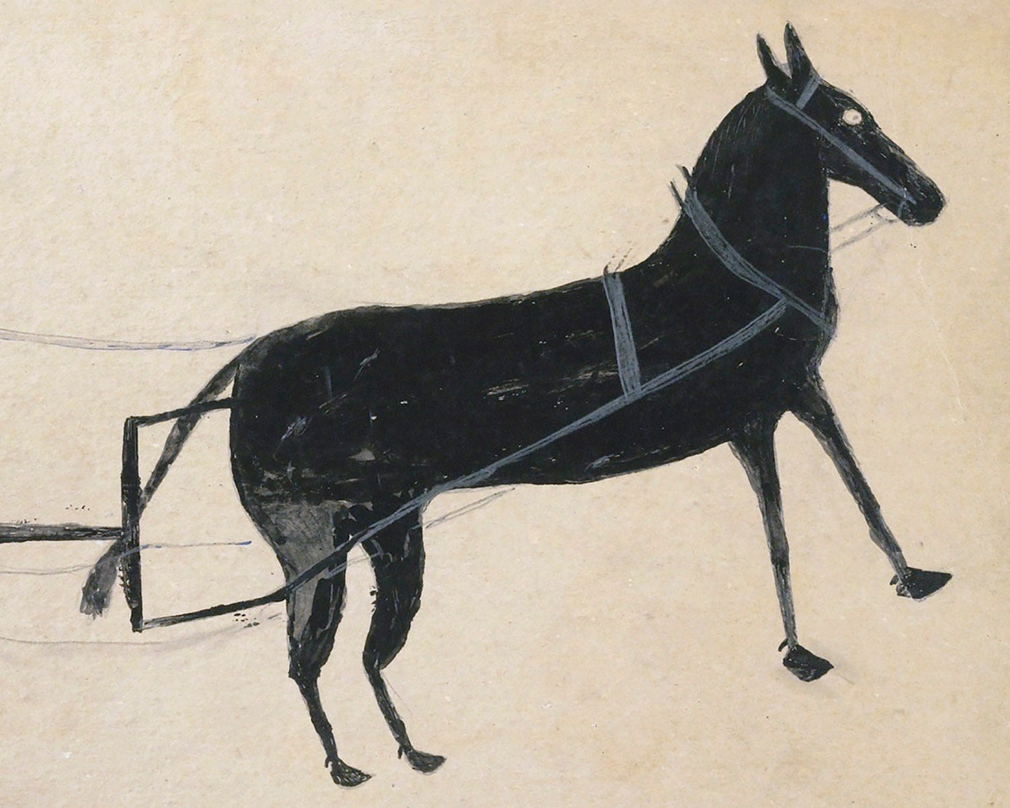 Bill Traylor Americana art | Man with a plow | Farm folk art | African American self-taught artist | Modern vintage wall décor